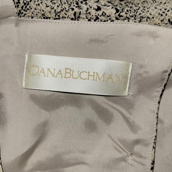 Dana Buchman Snake Print Silk Top Tan Black 12 - Picture 2 of 3